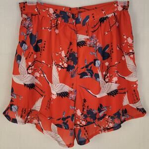 Missguided Japanese Crane Birds Shorts